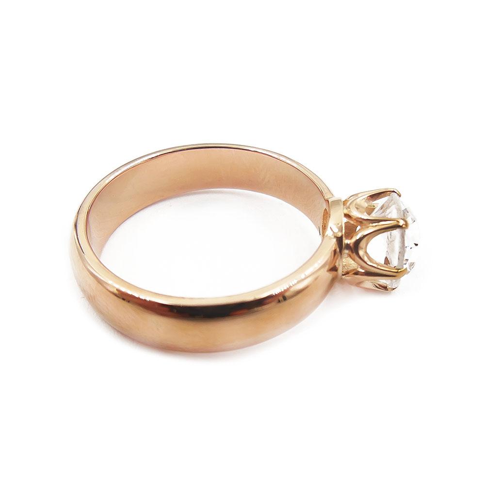 18K Kultasormus kirkkaalla kivellä 19mm #5