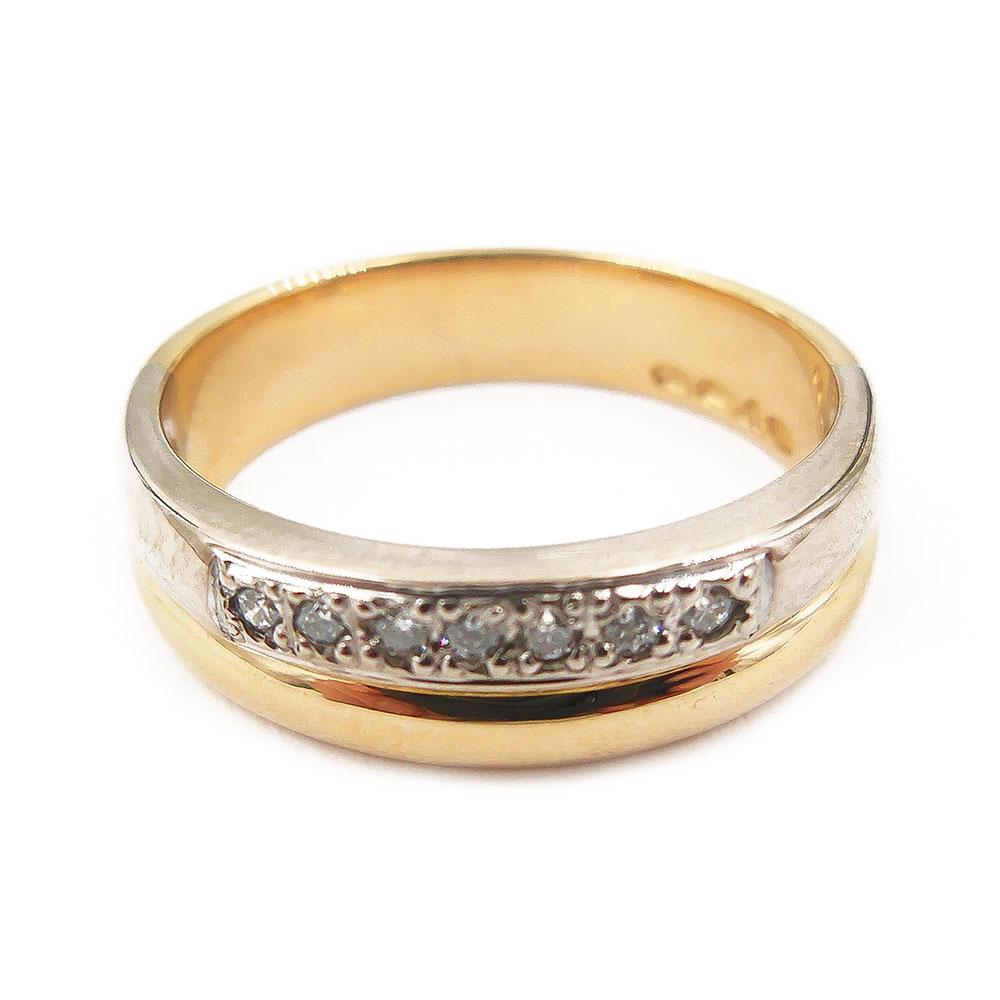 18K kultasormus,vk/kk,17mm,Tim. 7x0,01ct #1