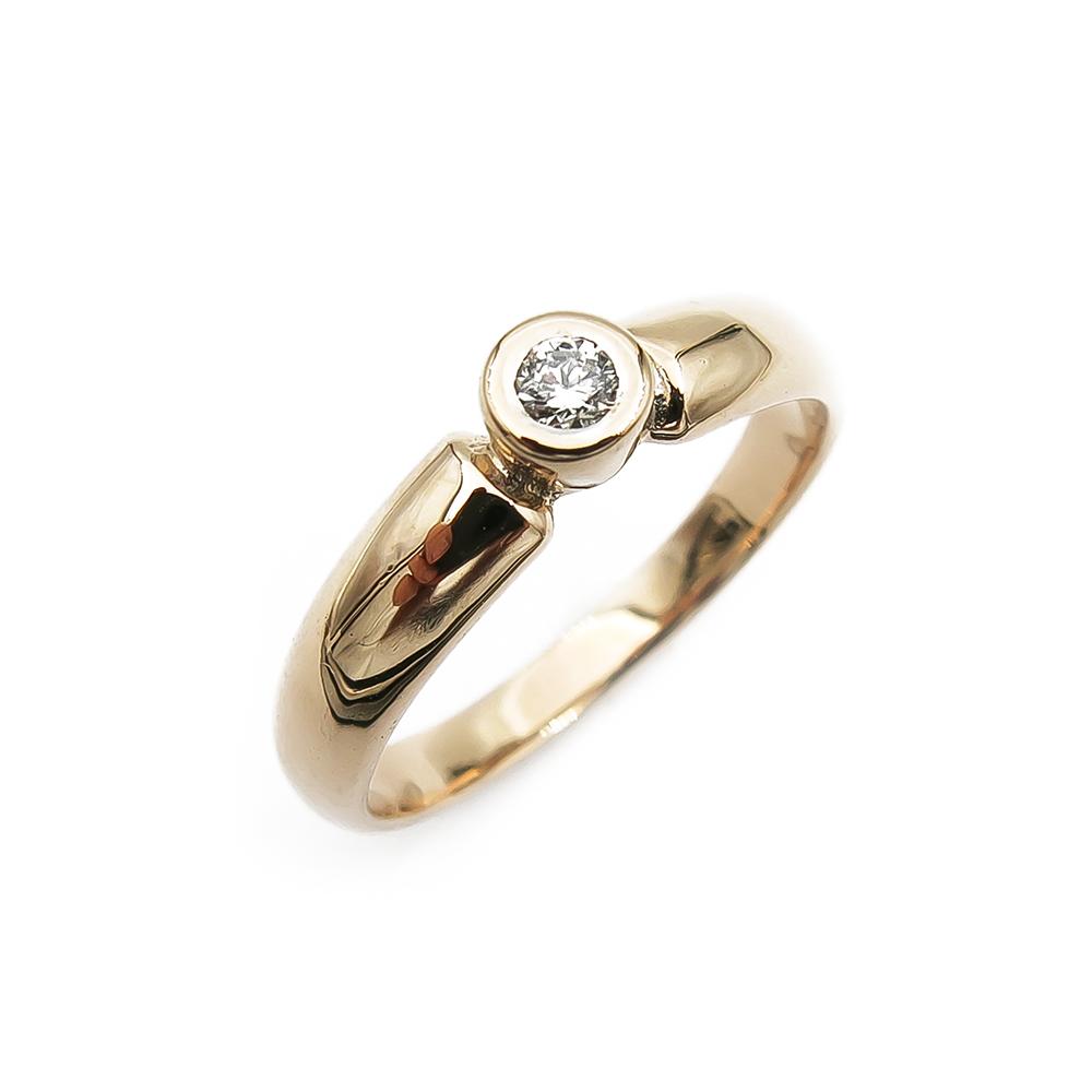 Kultainen timanttisormus 0.06ct  17,5mm, puolipyöreä #0