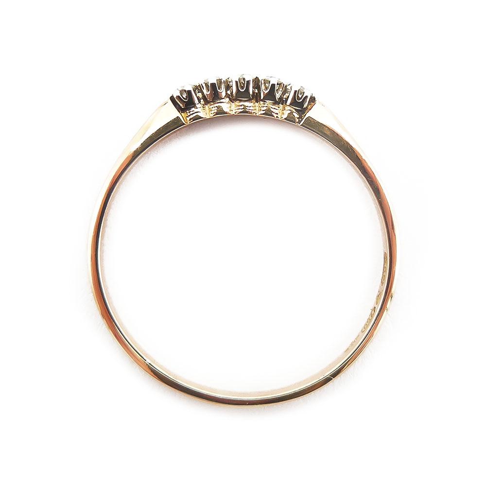 18K Kultainen timanttisormus,19mm, Tim.5x0,01ct #2