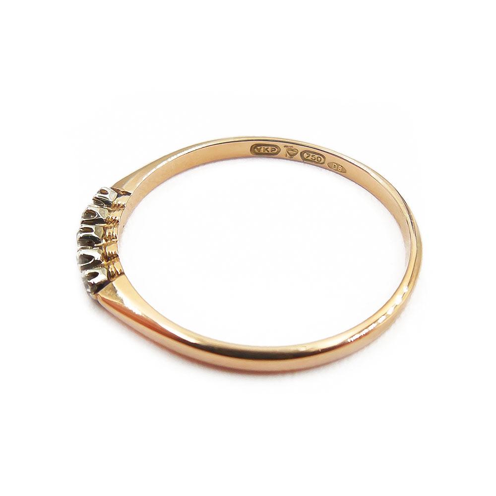 18K Kultainen timanttisormus,19mm, Tim.5x0,01ct #3