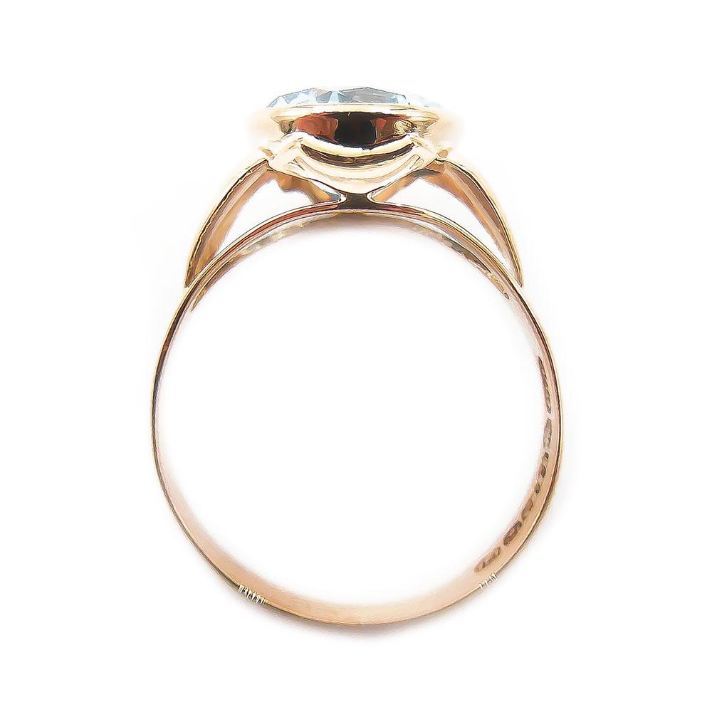 Kultainen sormus,19mm sininen kivi #3