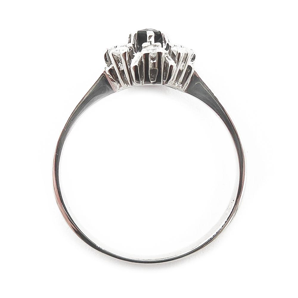 Valkokultainen Diana sormus, 18mm, sinisafiiri+8x0,01ct #3