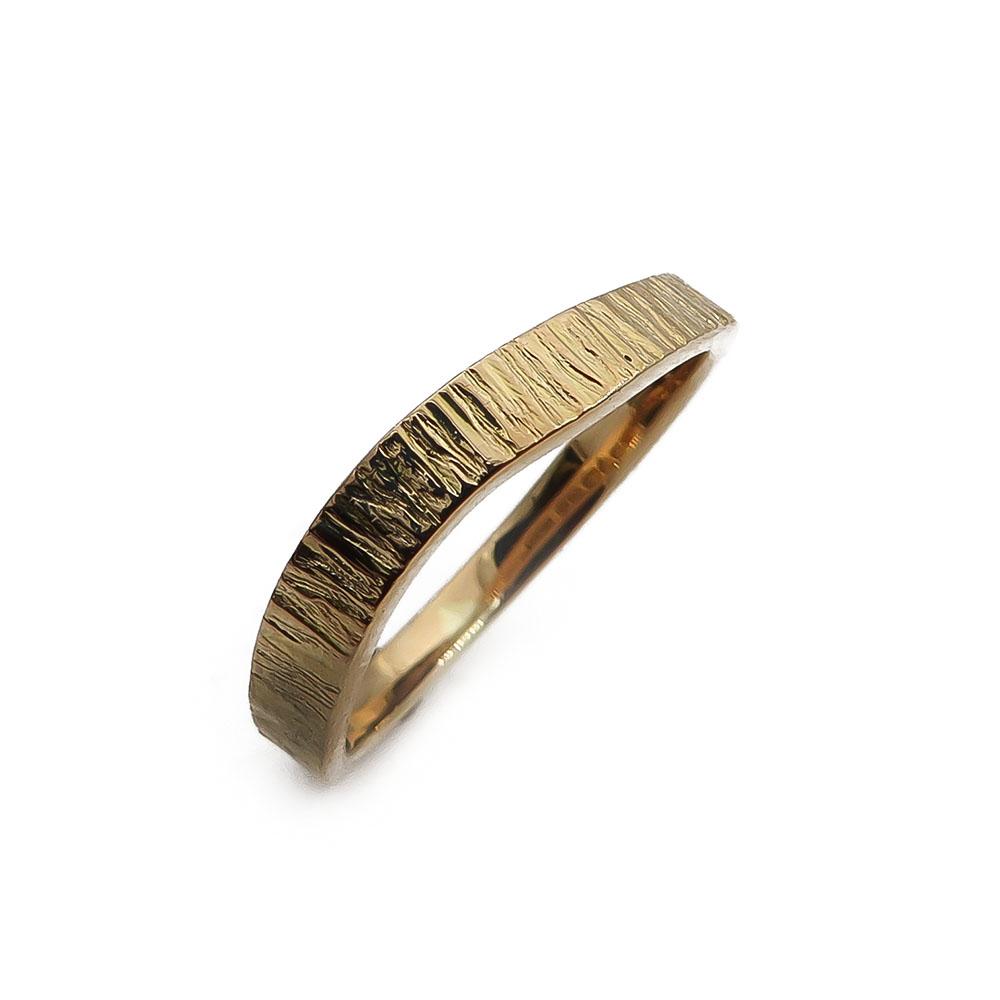 18K Kultainen kuvioitu sormus 16,65mm v.-99 #0