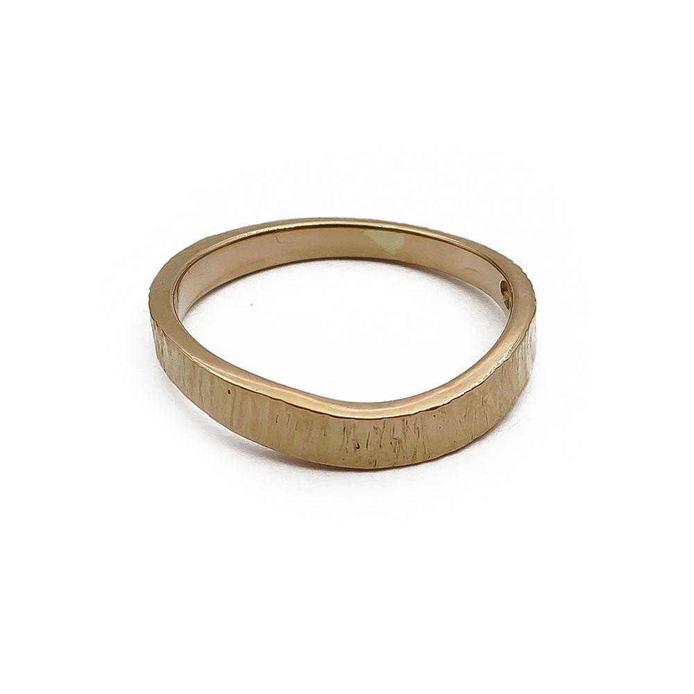 18K Kultainen kuvioitu sormus 16,65mm v.-99 #2