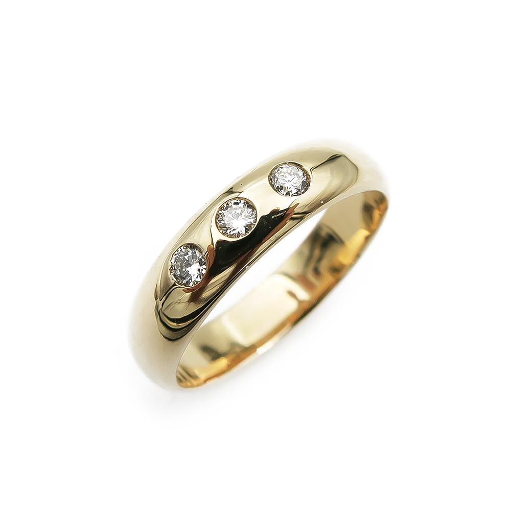 Kultainen timanttisormus 4.5mm 0.09ct 17,75mm, puolipyöreä #0