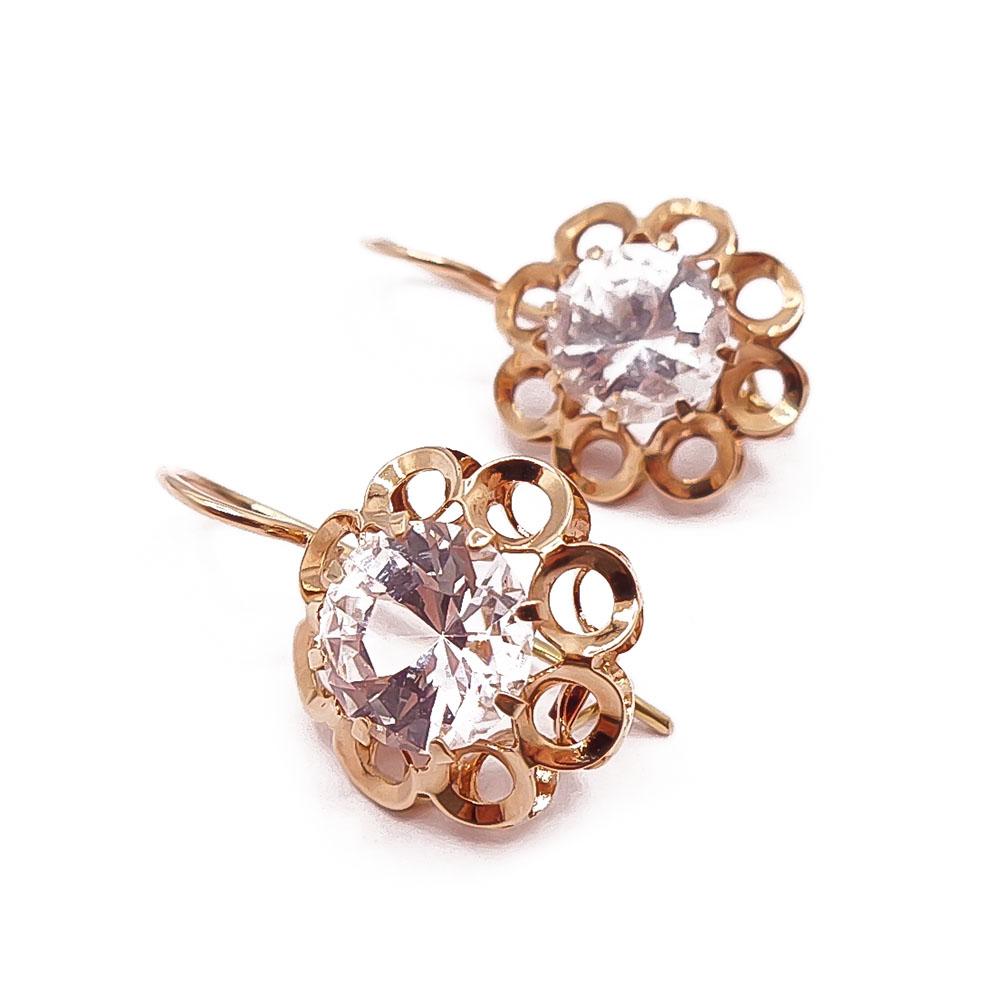 Kultaiset kirkaskiviset korvakorut v.-72 #0