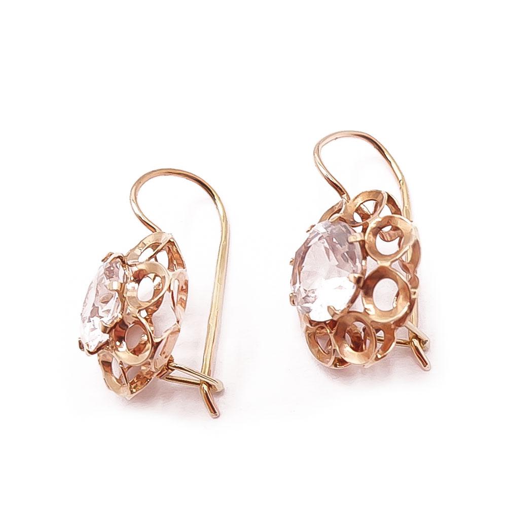 Kultaiset kirkaskiviset korvakorut v.-72 #1