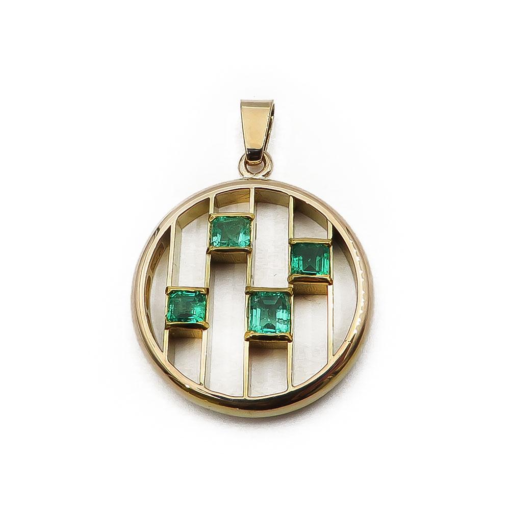 18K kultainen smaragdi riipus #0