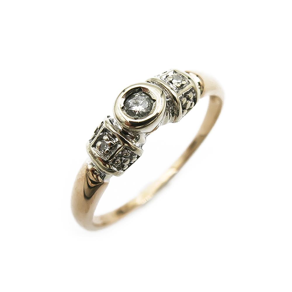 Kultainen timanttisormus 0.04ct 17,0mm #0