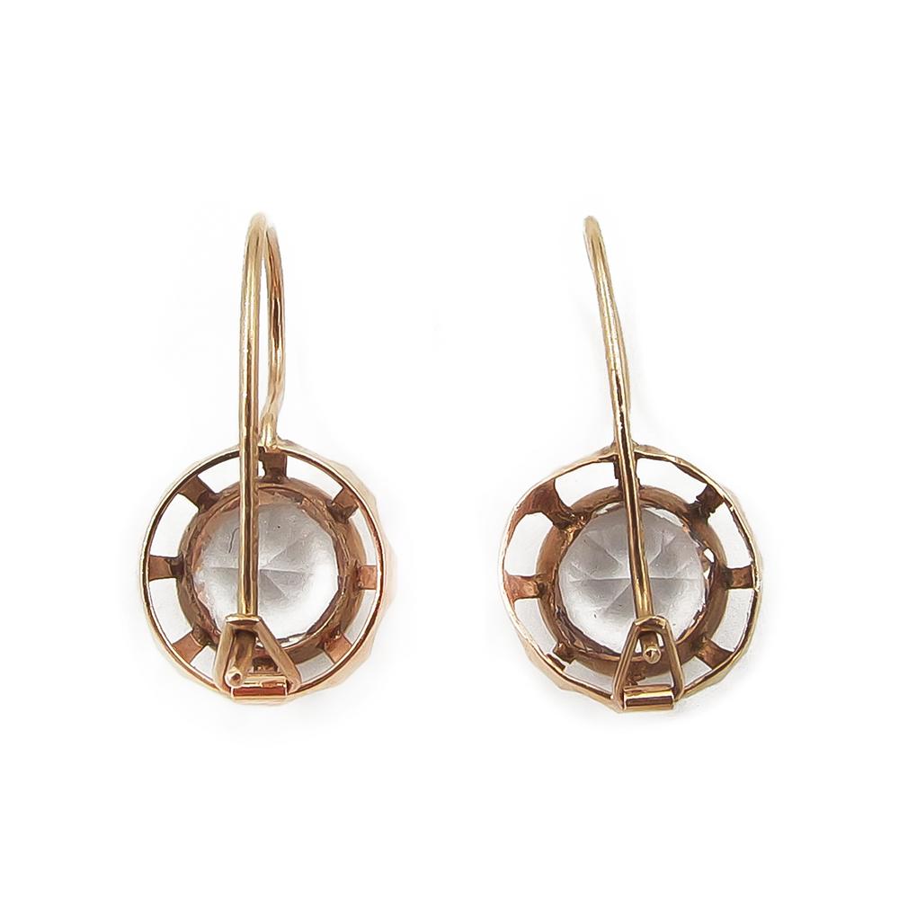 Kultaiset koukkukorvakorut kirkkaat kivet #1