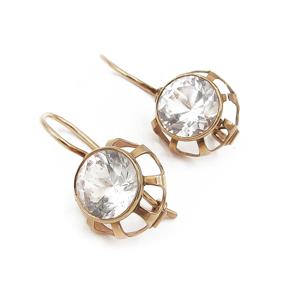 Kultaiset koukkukorvakorut kirkkaat kivet #0