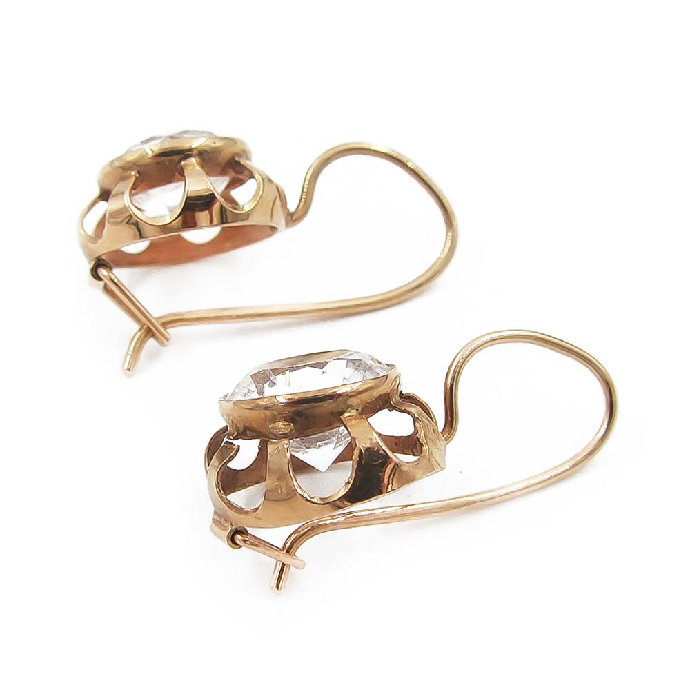 Kultaiset koukkukorvakorut kirkkaat kivet #2