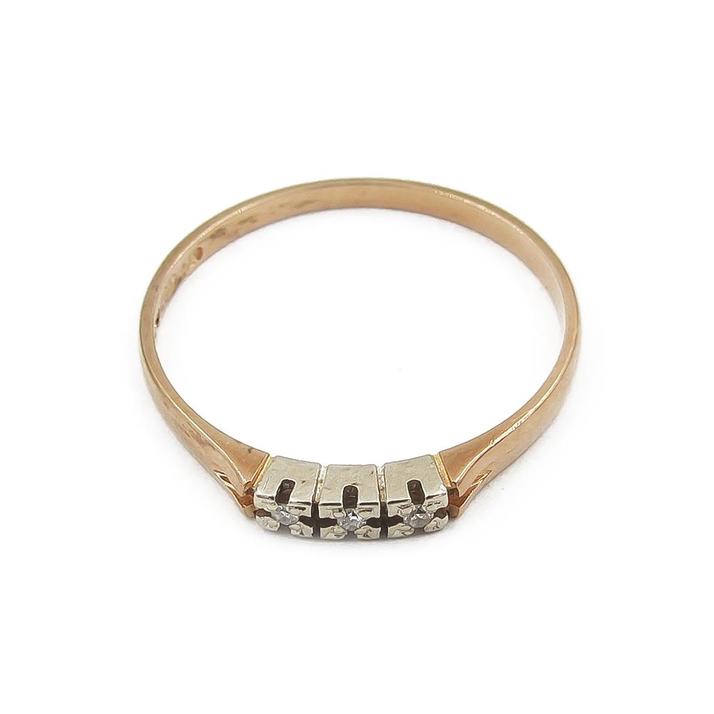 TRimanttisormus 3x0.005ct v.1987 halk18,5mm #3