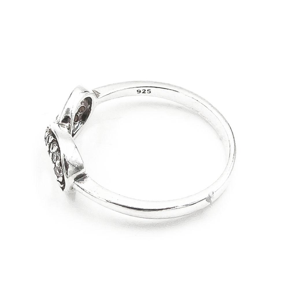 Hopeinen zirkonia sormus halk.19mm #4