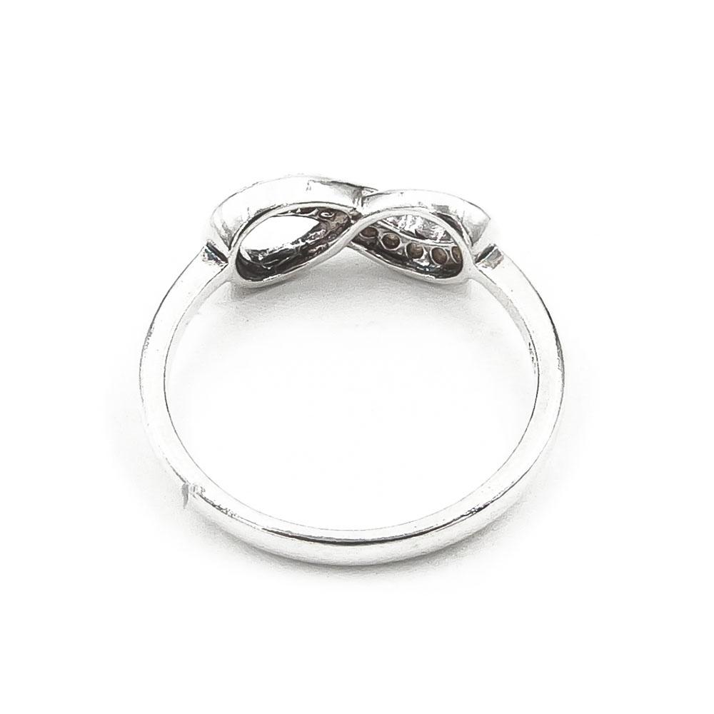 Hopeinen zirkonia sormus halk.19mm #5