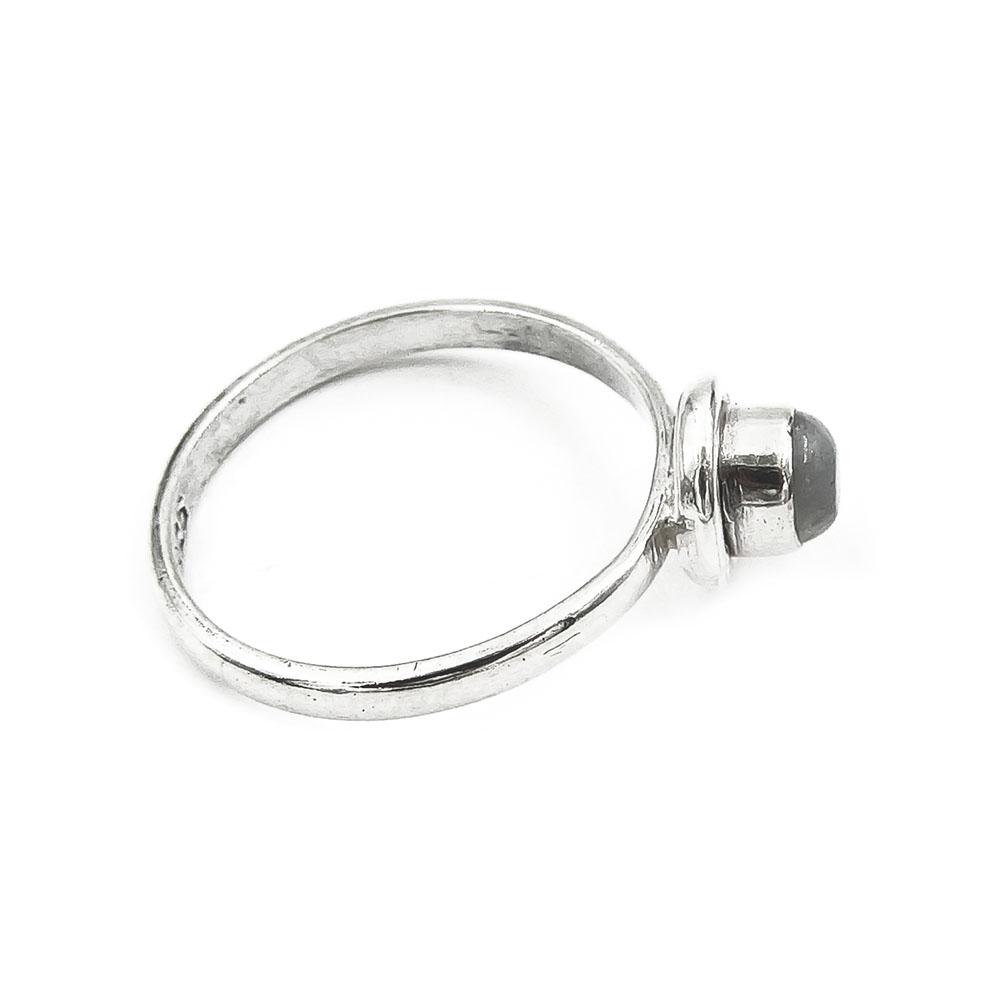 Hopeinen kivisormus halk.18mm #1