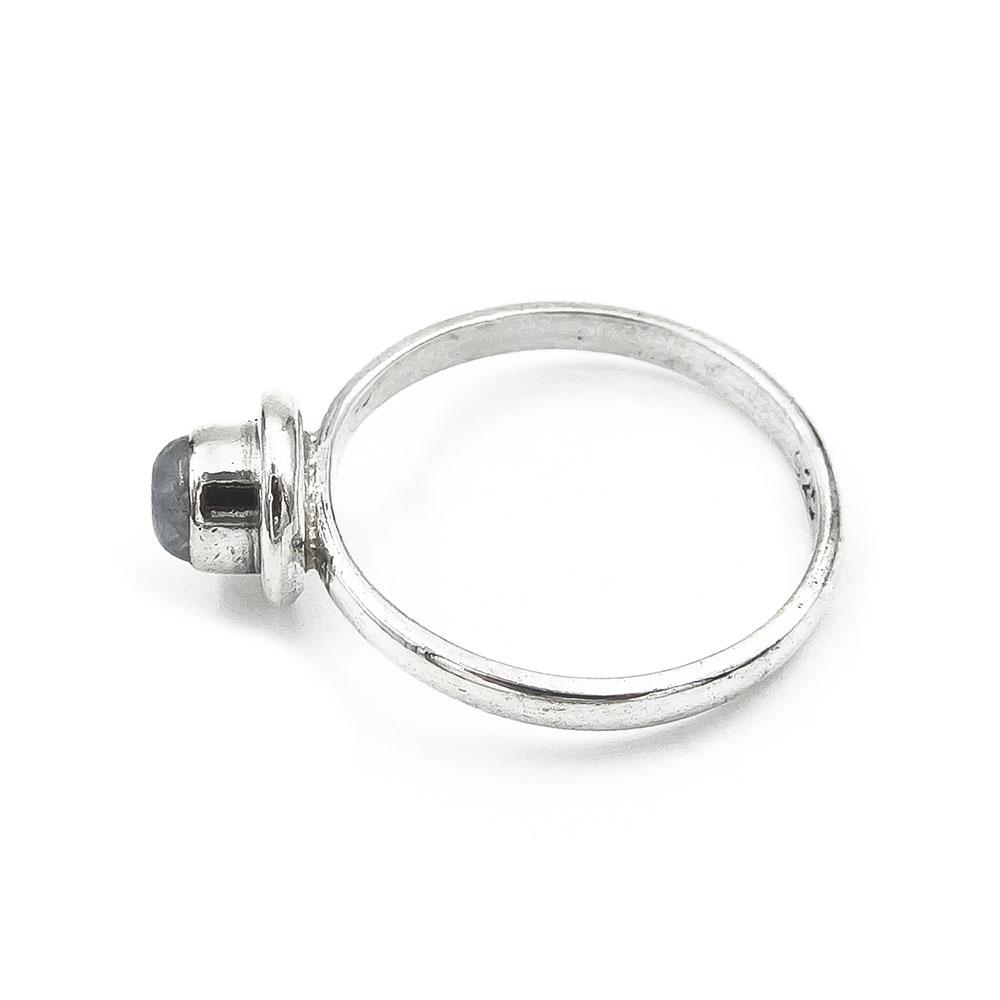 Hopeinen kivisormus halk.18mm #4