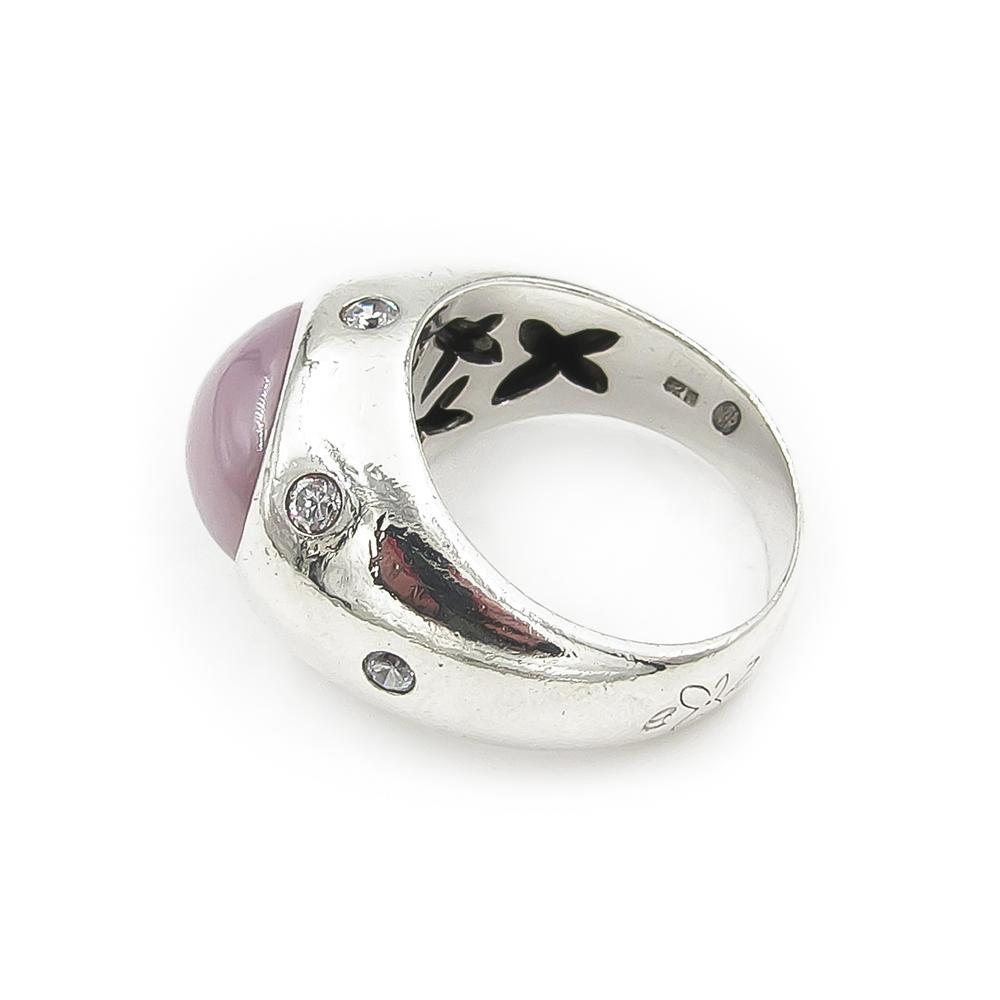 Hopeasormus vaaleanpunaisella kivellä halk.18.5mm #2