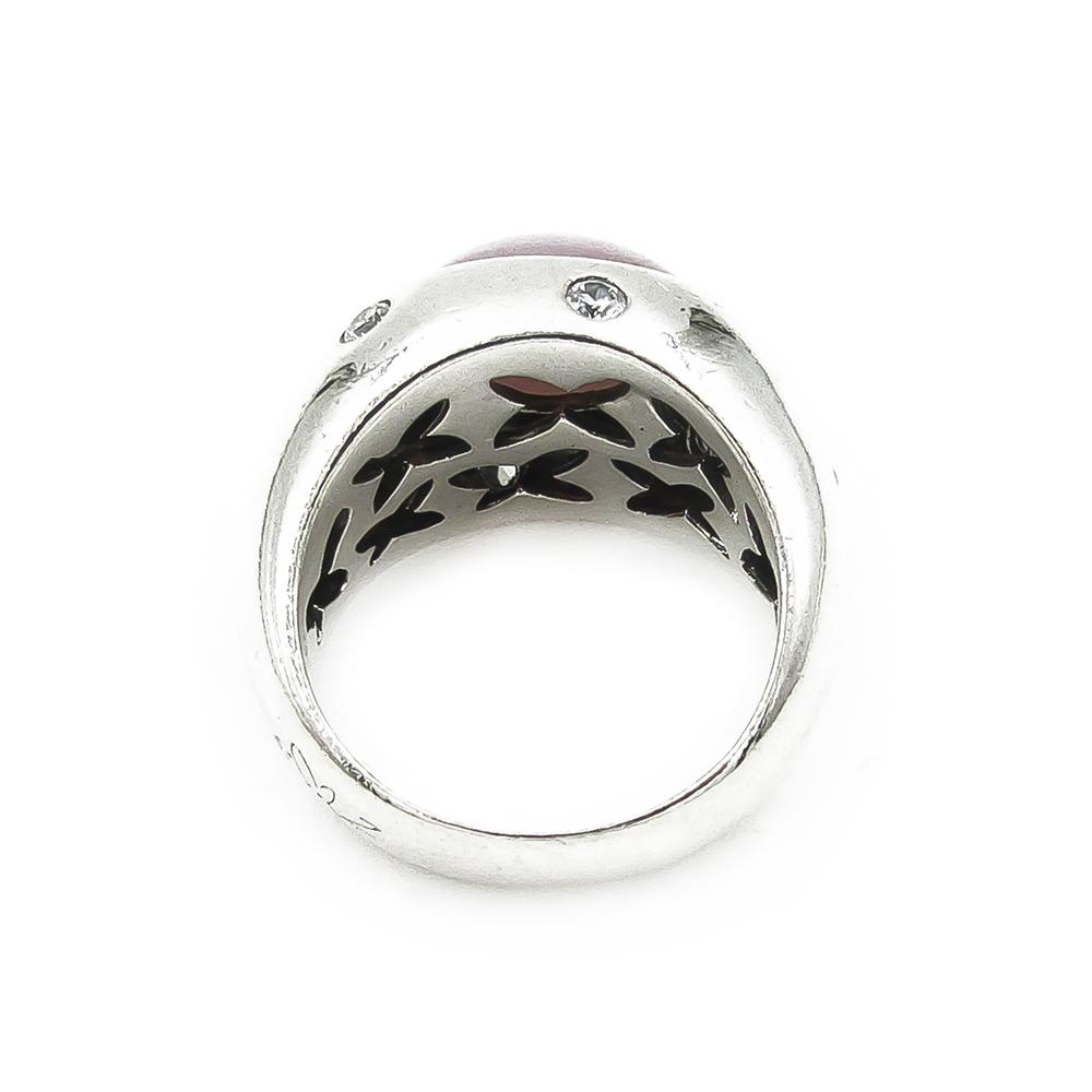 Hopeasormus vaaleanpunaisella kivellä halk.18.5mm #3