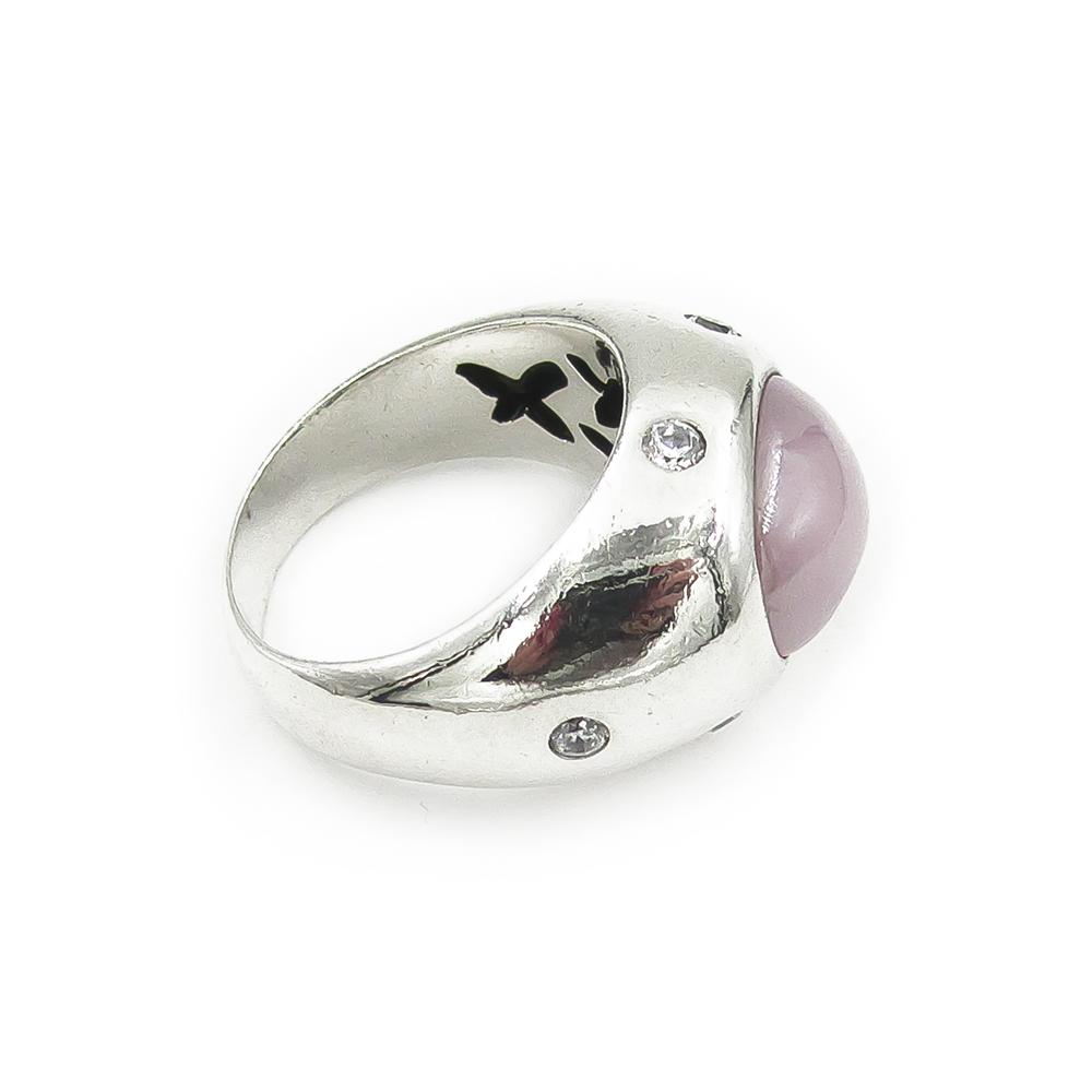 Hopeasormus vaaleanpunaisella kivellä halk.18.5mm #4