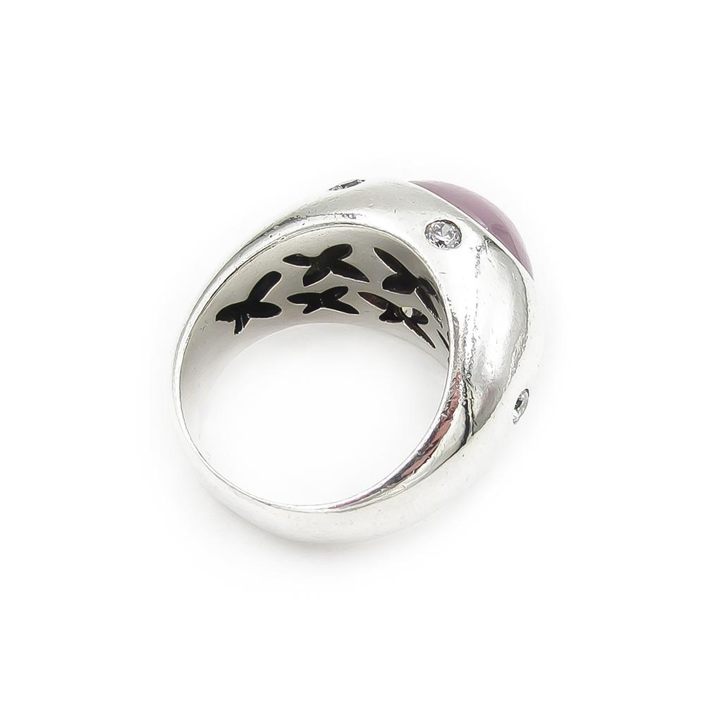 Hopeasormus vaaleanpunaisella kivellä halk.18.5mm #5