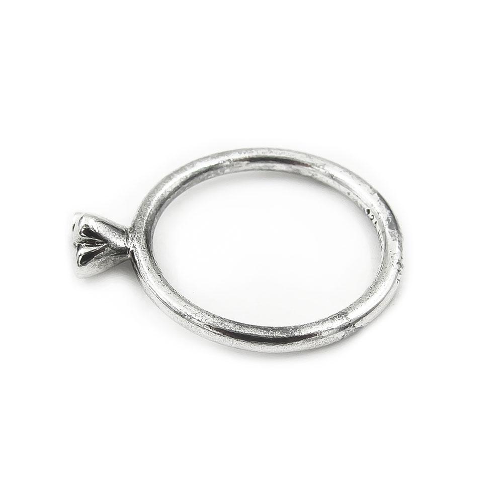 Spinning sydän sormus,cz halk.18mm #1