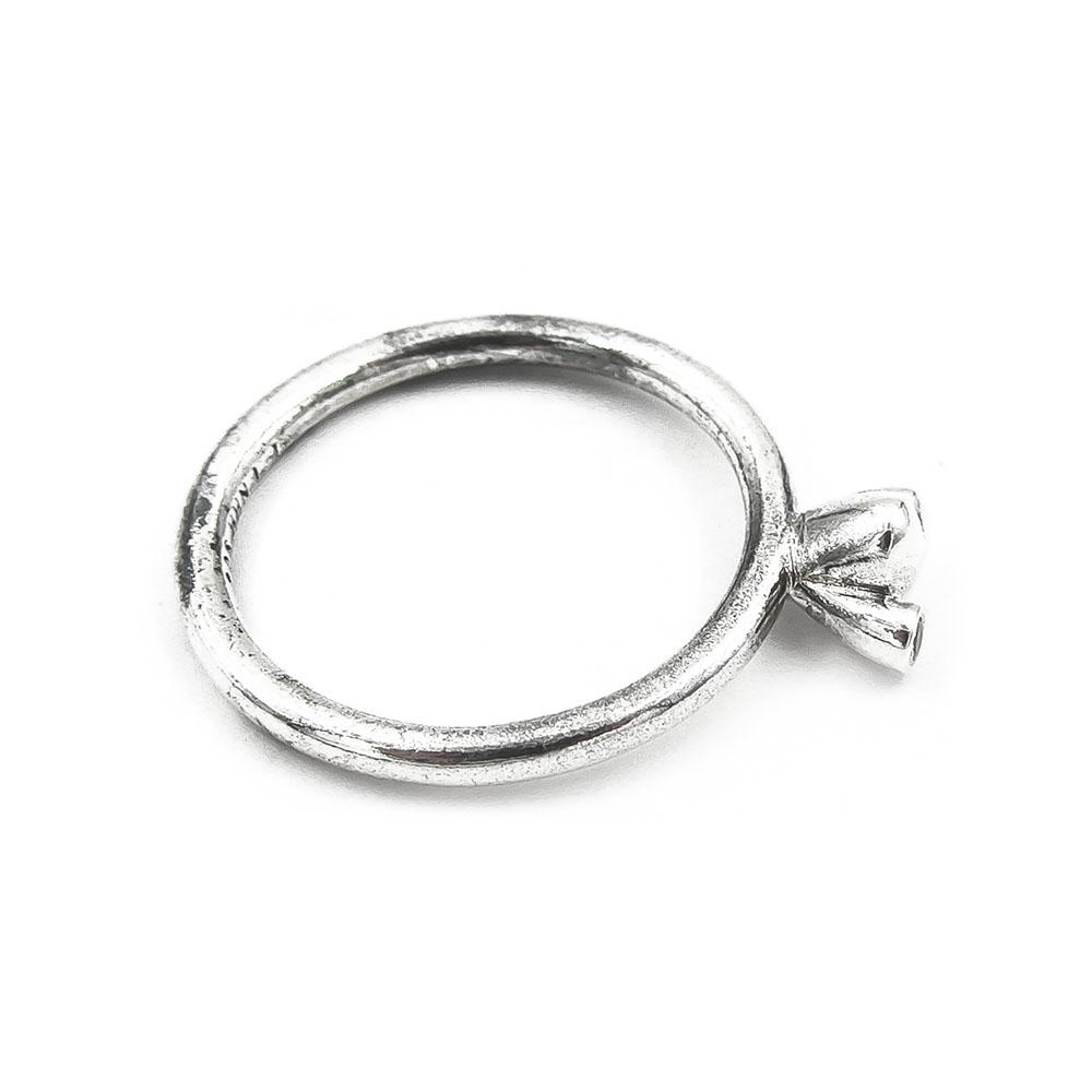 Spinning sydän sormus,cz halk.18mm #5