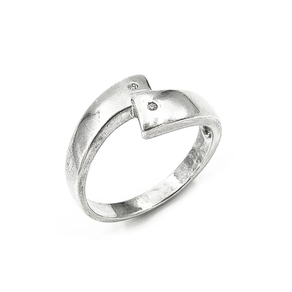 Hopeinen timanttisormus halk.16.5mm #0