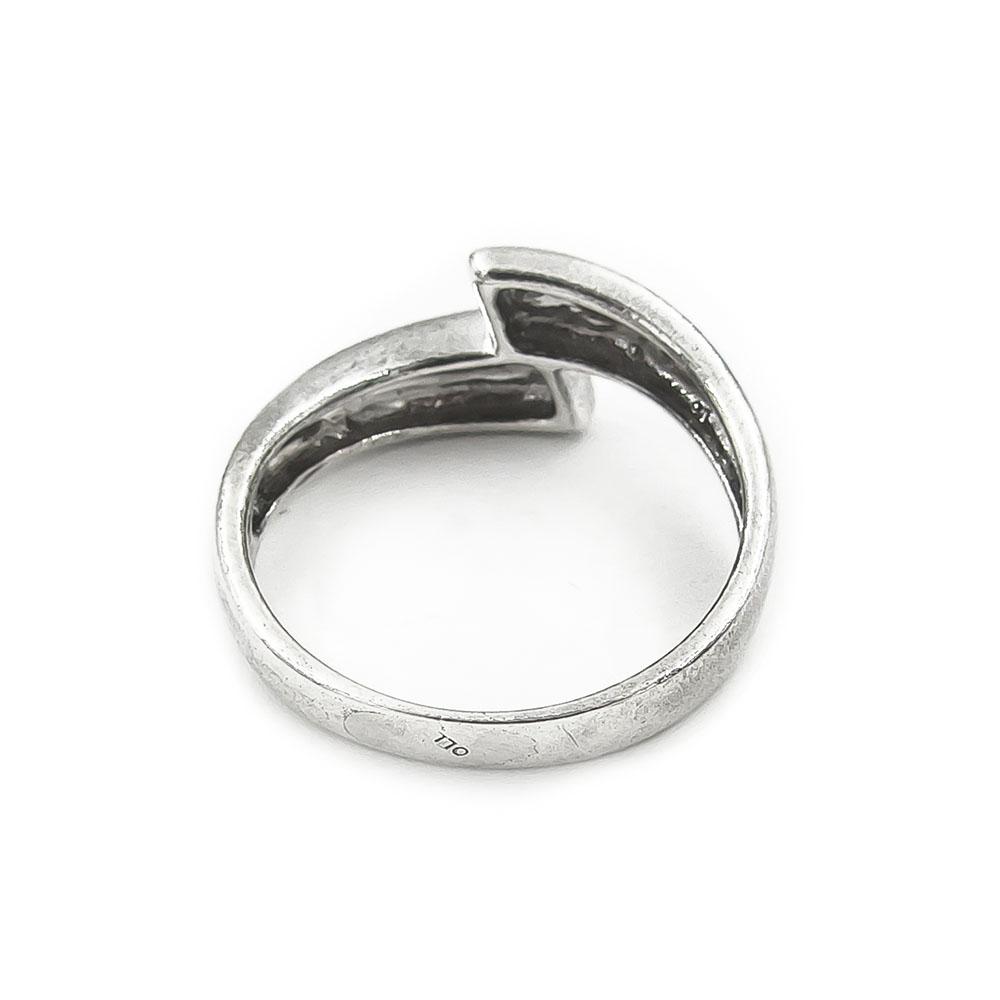 Hopeinen timanttisormus halk.16.5mm #4