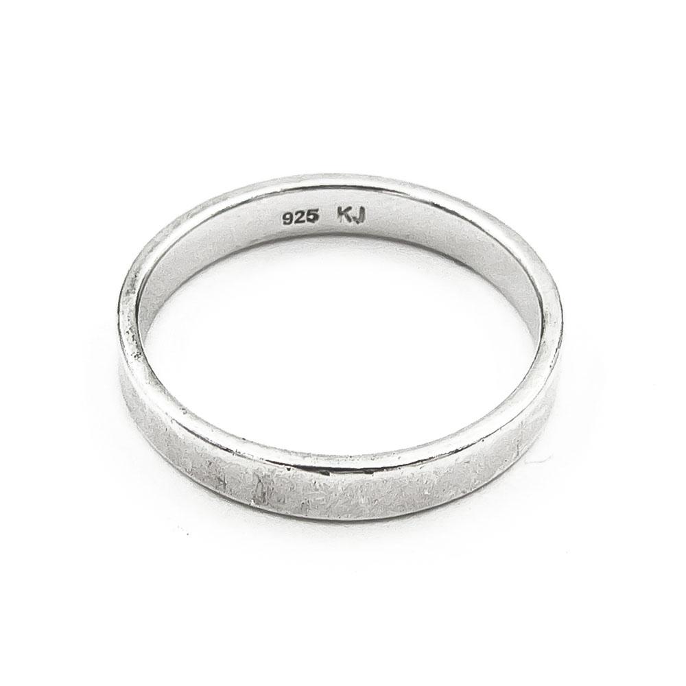 Sileä hopeasormus flakka halk.19.5mm lev.3mm #2