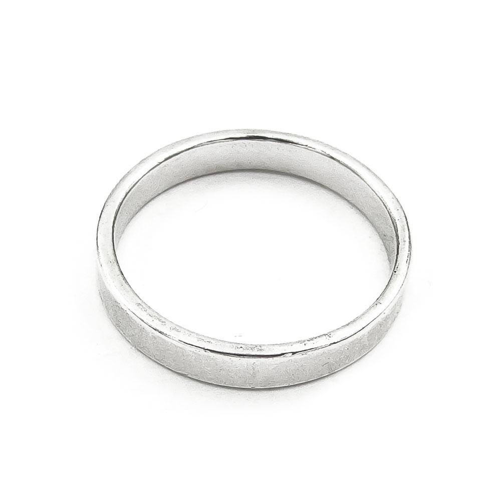 Sileä hopeasormus flakka halk.19.5mm lev.3mm #3