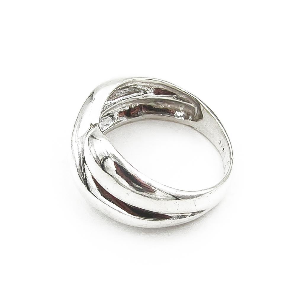 Hopeinen solmusormus halk.15- #4