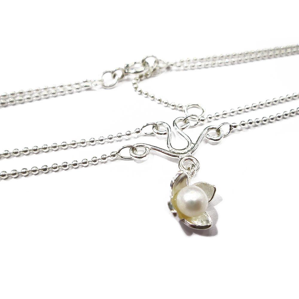 Kalevala koru Lumpeenkukka kaulakoru makeanvedenhelmi 42-45cm #1