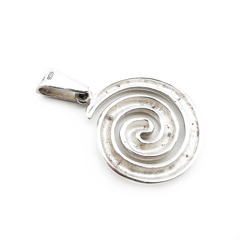 Hopeinen spiraali riipus #1