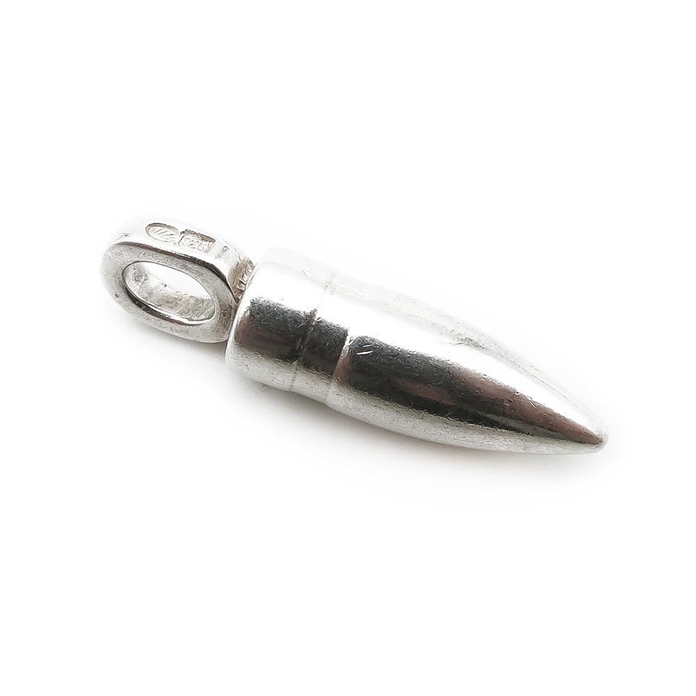 Hopeinen luoti riipus #1