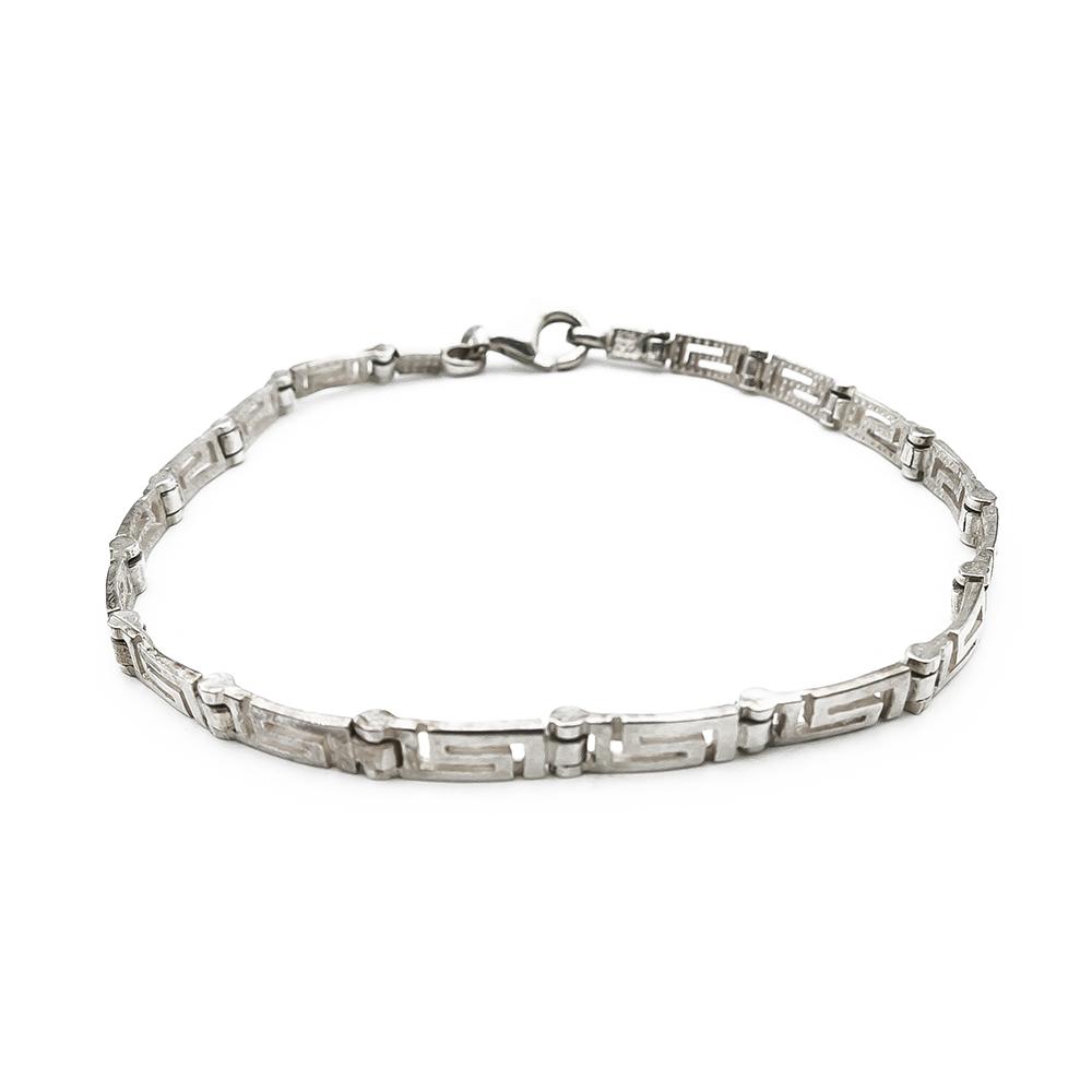 Hopeinen ranneketju kuviolla 18cm #0