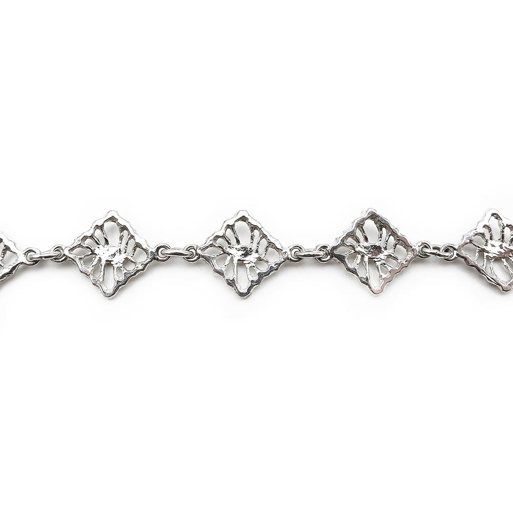 Hopeinen pitsi ranneketju 17cm, lev.11mm #1