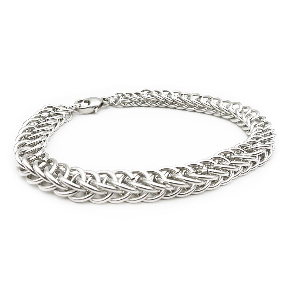 Hopeinen näyttävä rannekerju 19cm lev.9mm #0