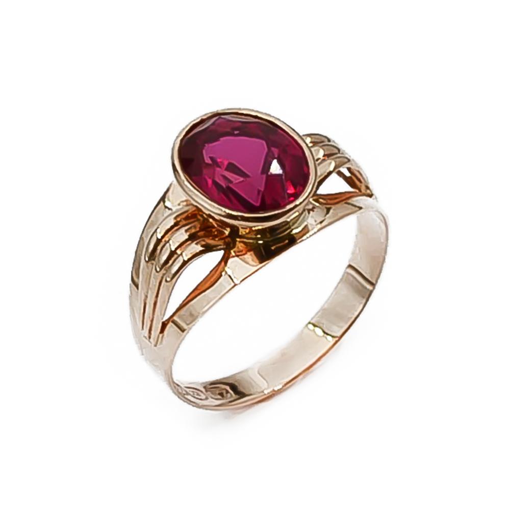 Kultainen sormus punaisella kivellä #0