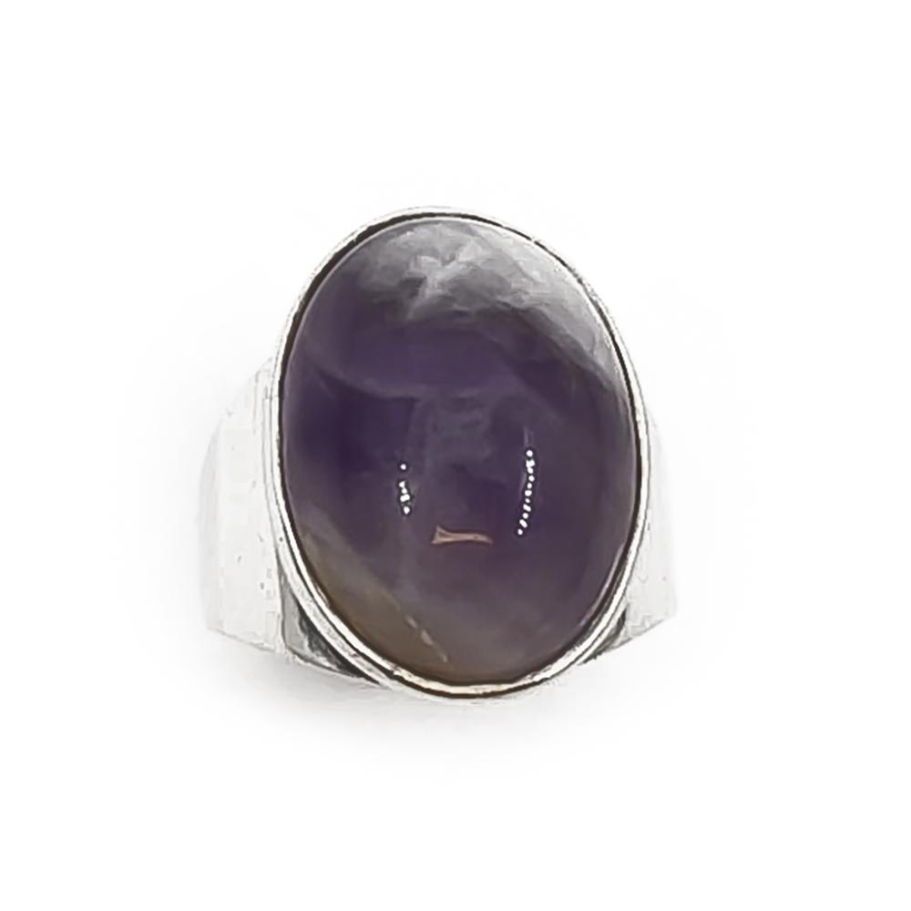 Hopeinen sormus ametisti koko 17- #2