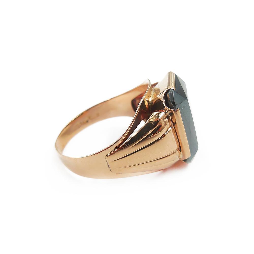 Kultainen kantasormus 21,50mm, hematiitti kivellä #1