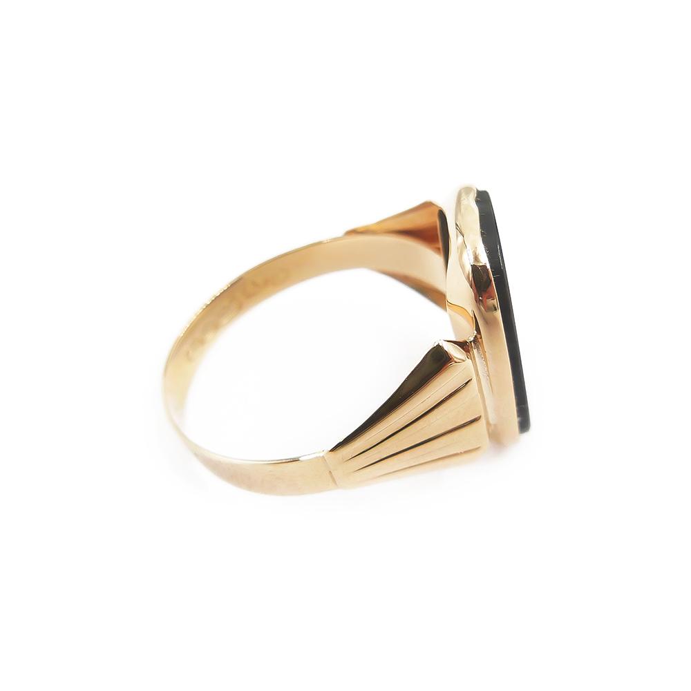 Kultainen kantasormus, Onyx, 20,25mm #1