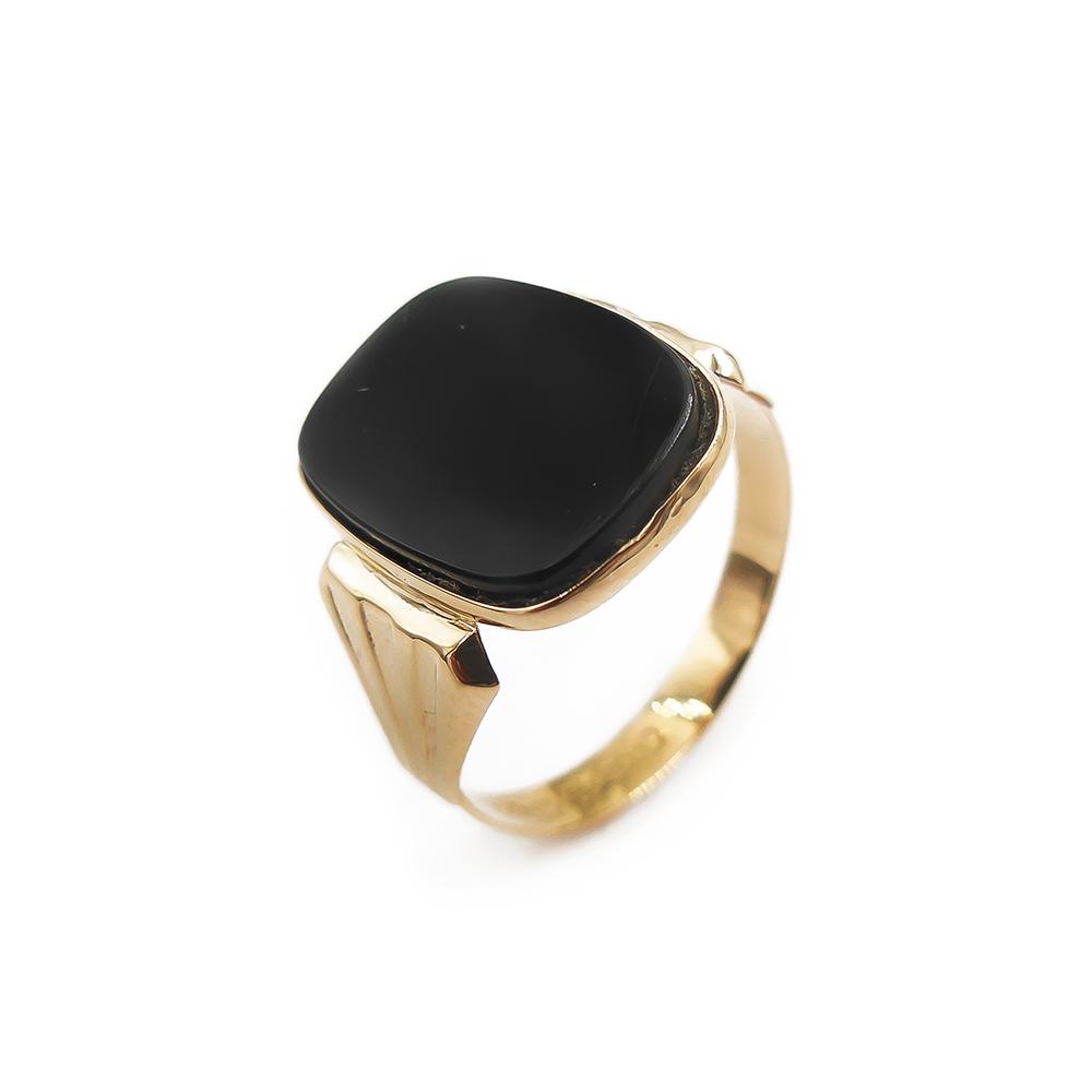 Kultainen kantasormus, Onyx, 20,25mm #0