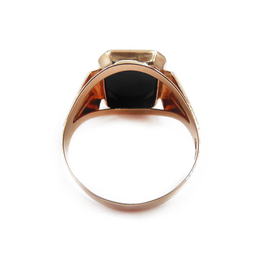 Kultainen kantasormus 22,25mm, Onyx #1