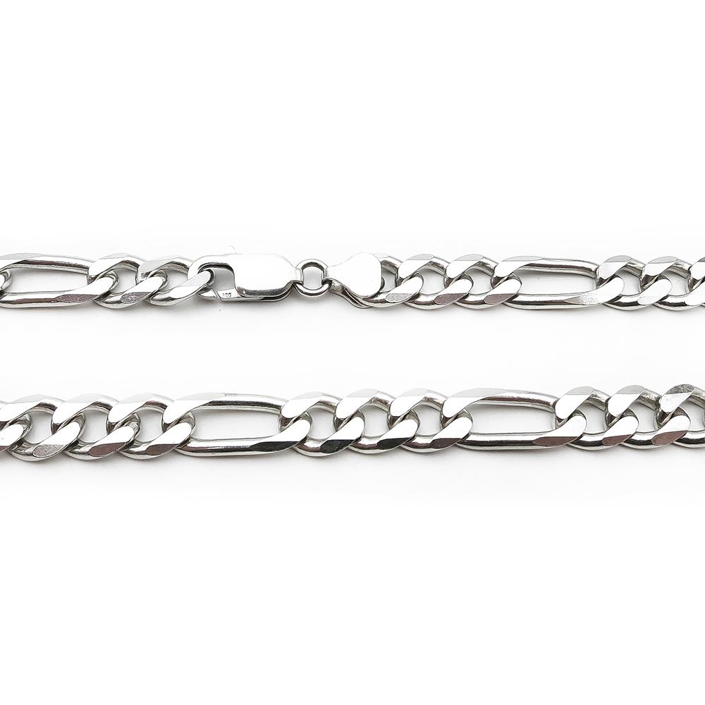 Hopeinen figaroketju 50cm lev.8mm #2