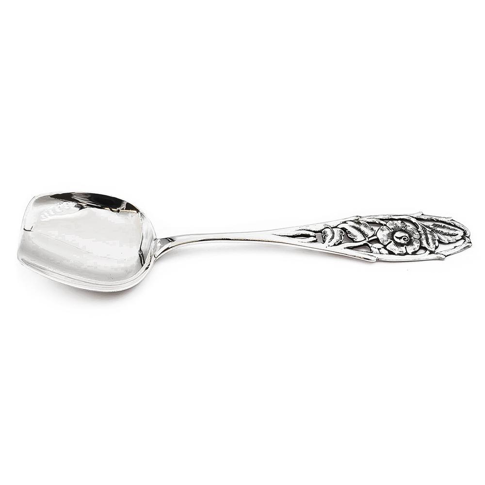 Hopeinen Kukka suolalusikka #0