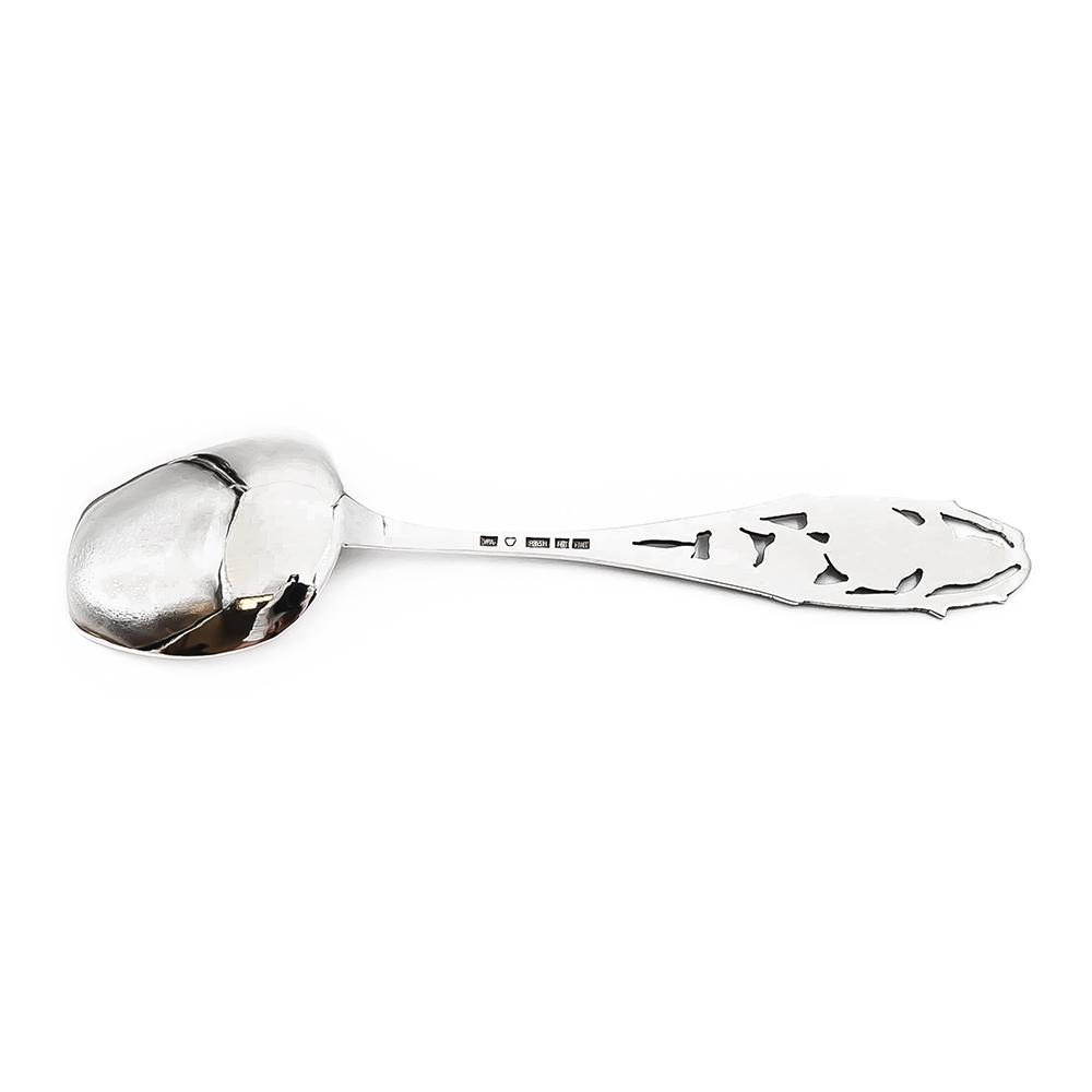 Hopeinen Kukka suolalusikka #1