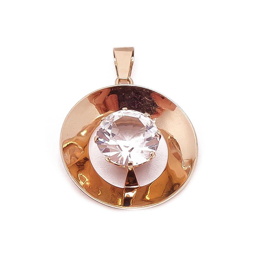 Kultainen kirkaskivinen riipus #0