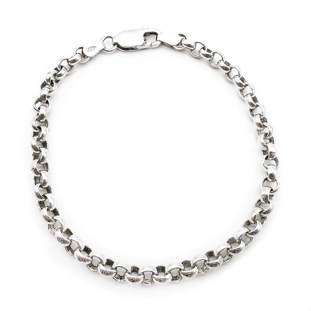 Hopeinen papuketju 18cm lev.4mm #0